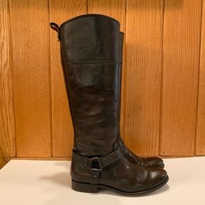 Frye Melissa Harness tall boots dark brown sz 8.5